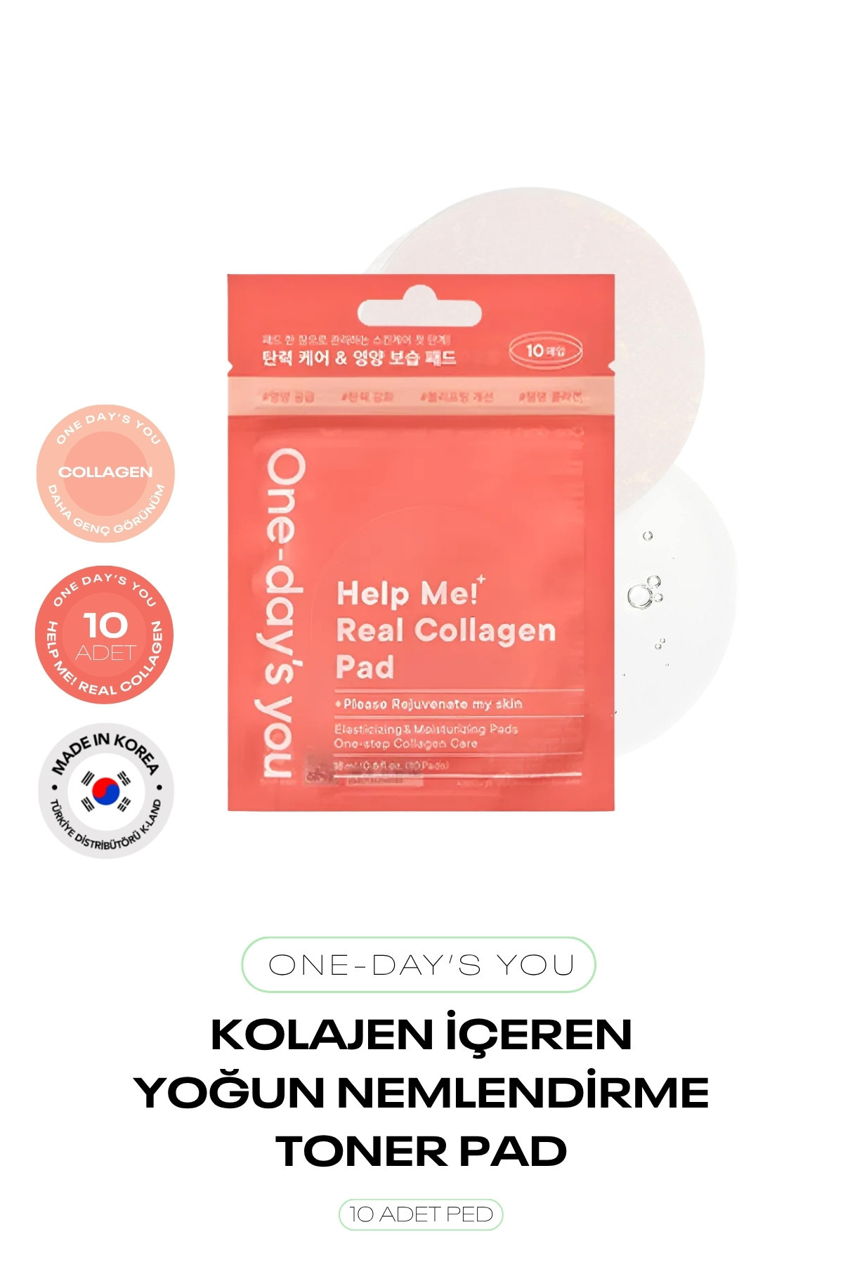 ONE DAYS YOU Kolajen İçeren 10'lu Tonikli Ped One Day’s You Real Collagen Pad 10 ea — 8809452672849