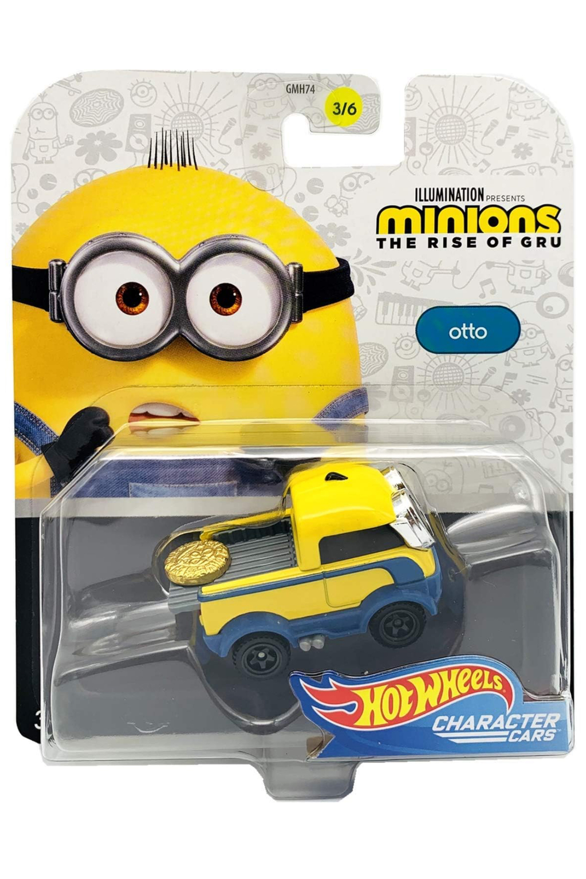 COOL CAR ミニオン トレーラー 1:64 Hotwhells Minions Otto – The Rise of Gru Serisi 1:64 Ölçekli Die