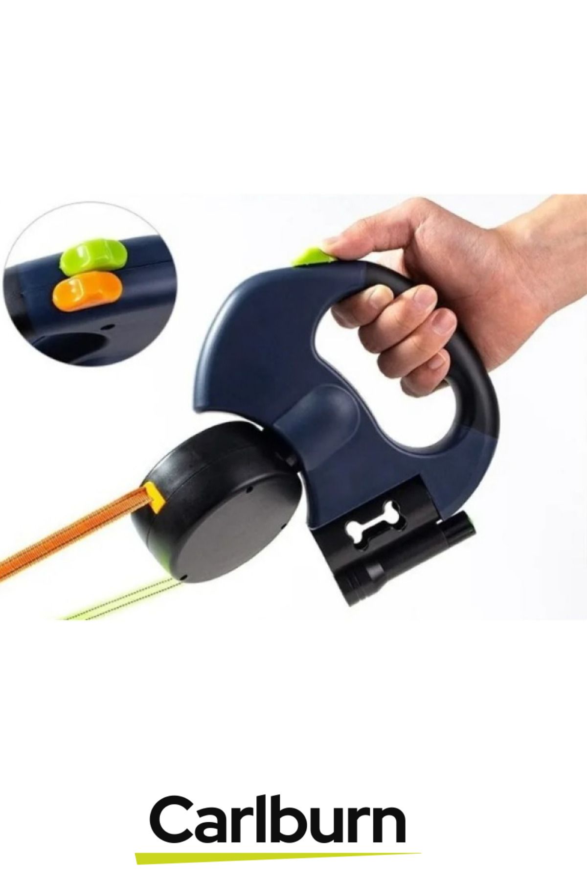 Carlburn-Multifunctional Double Dog Walking Leash with 360 Degree Rotatable Illuminated Length Adjustable 5
