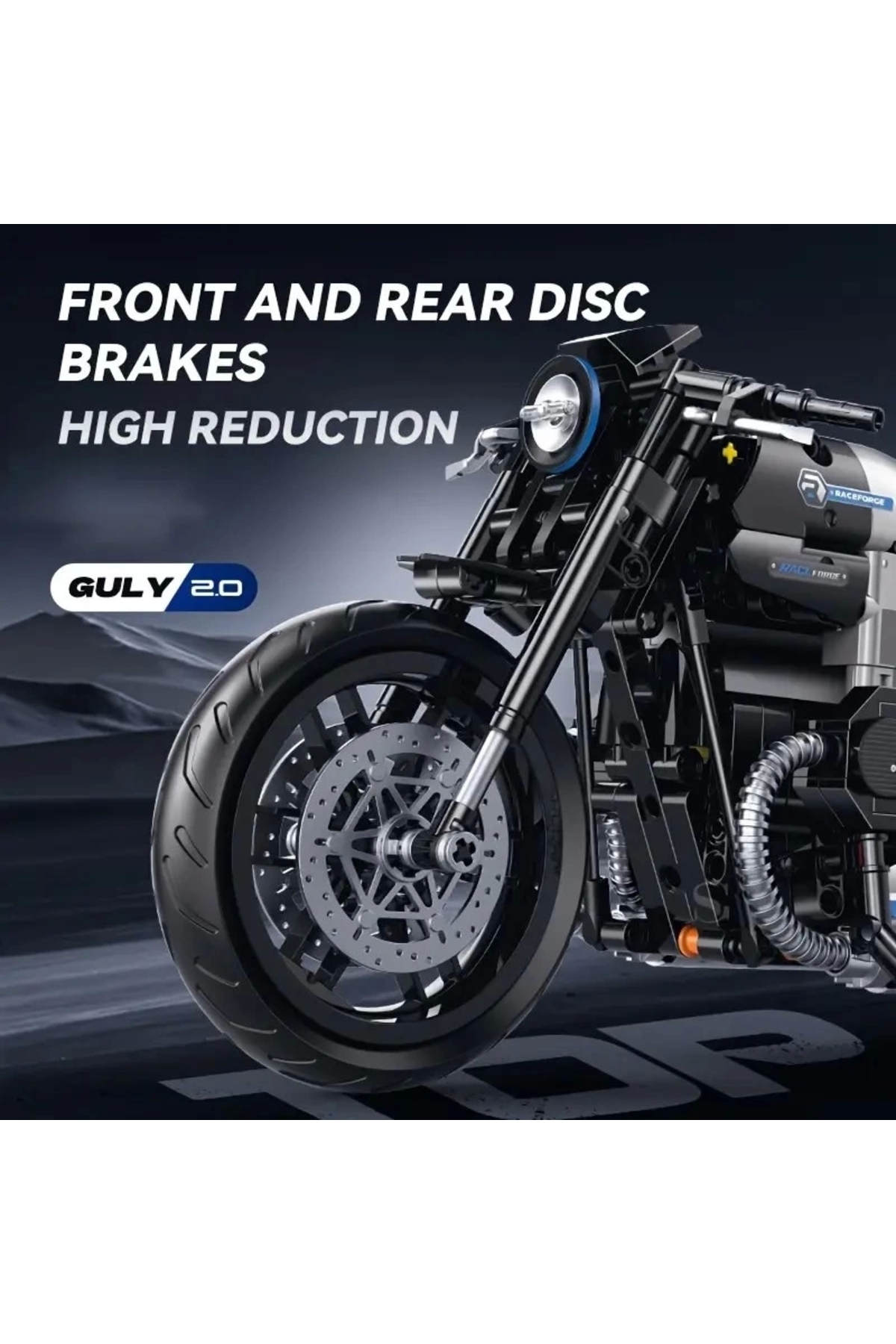 مجموعه فنی ساخت موتورسیکلت، ۵۰۸ قطعه، مقیاس ۱:۸، مناسب برای سنین ۸ سال به بالا، کیت مدل هدیه، مجموعه بلوک‌های ساختمانی اسباب‌بازی