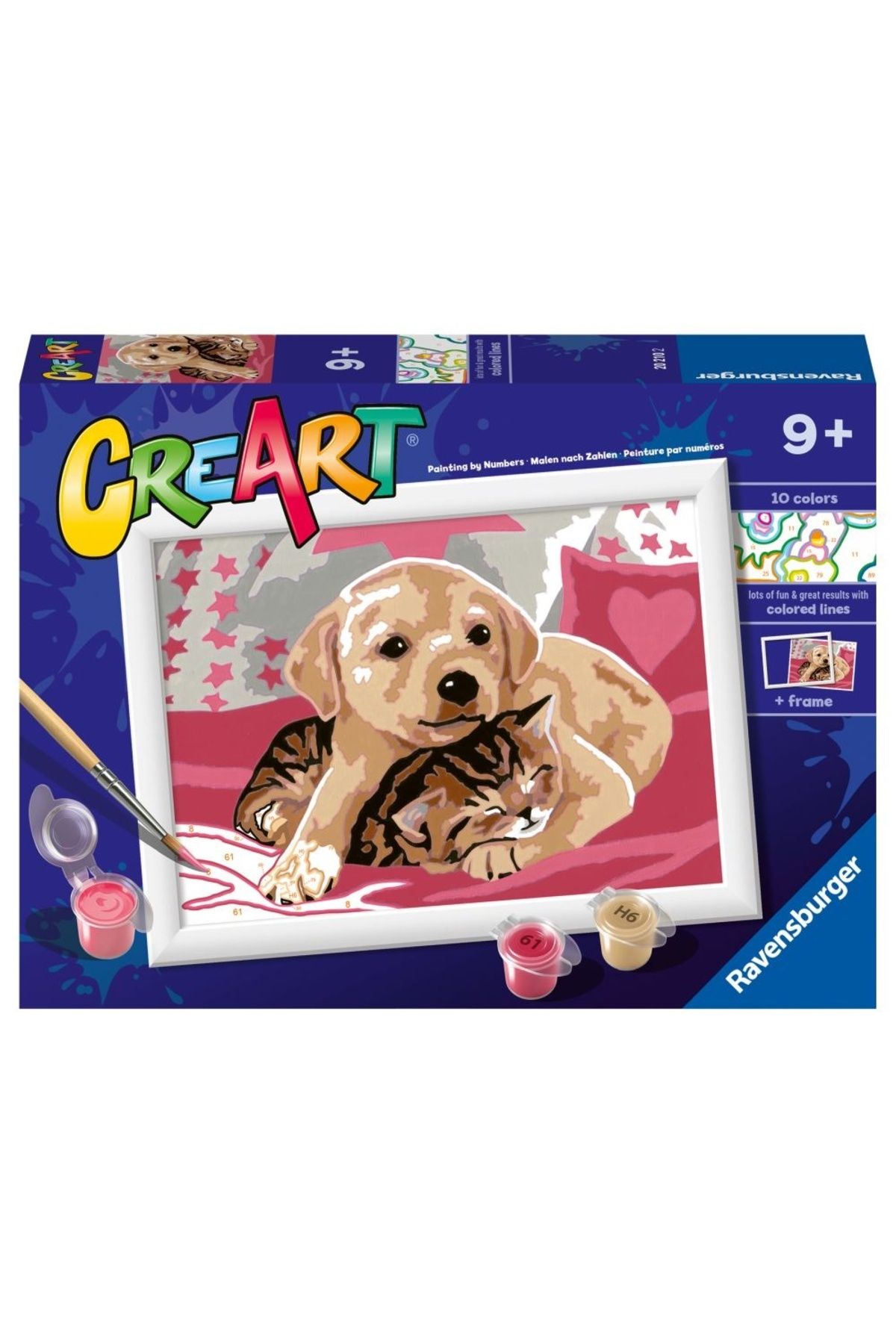 RAVENSBURGER-- Create Painting By Numbers For Kids Puppy And Kitten On Blanket 1