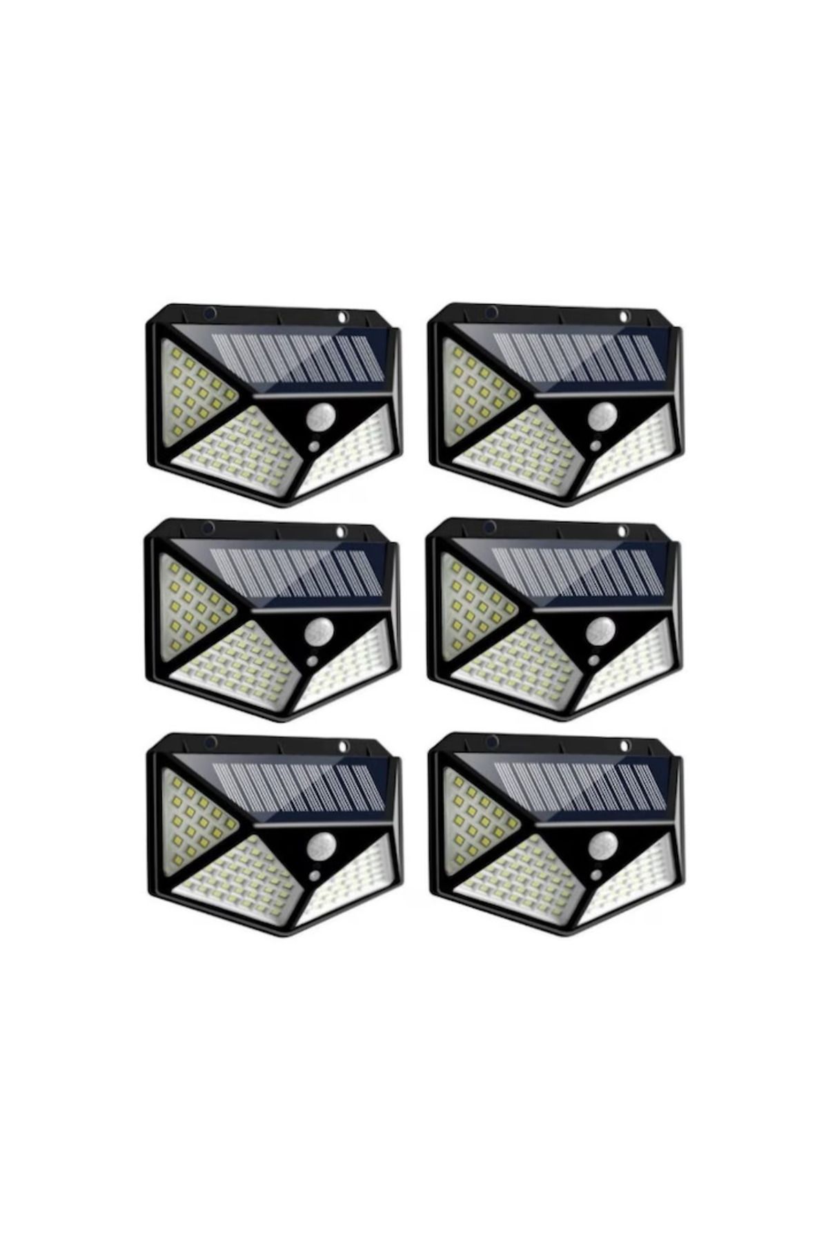 Generic-Set of 6 solar-powered lamps, motion sensor, 3 lighting levels, 100 LEDs 1