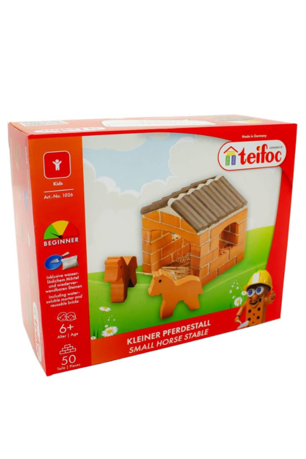 ماکت ساختنی سنگی آلمان ۱۰۲۶ – اصطبل کوچک اسب، کیت ساختوساز با ۵۰ قطعه