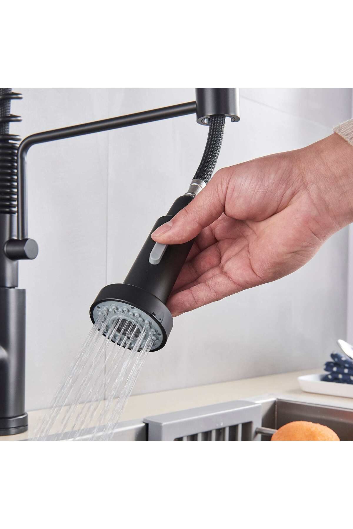 CasaVie-Kitchen faucet, with 2 flow functions, pull-out shower, touch sensor, black, code 1391 5