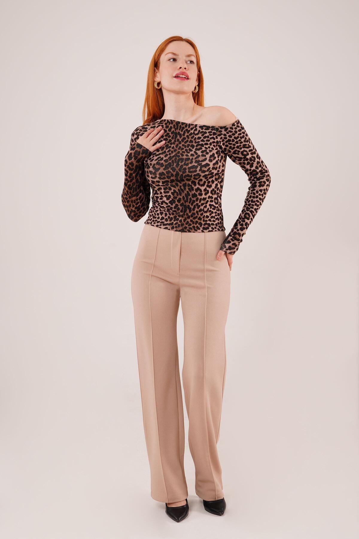 modamtn-Single Button Stone Trousers with Front Stitching Detail 4