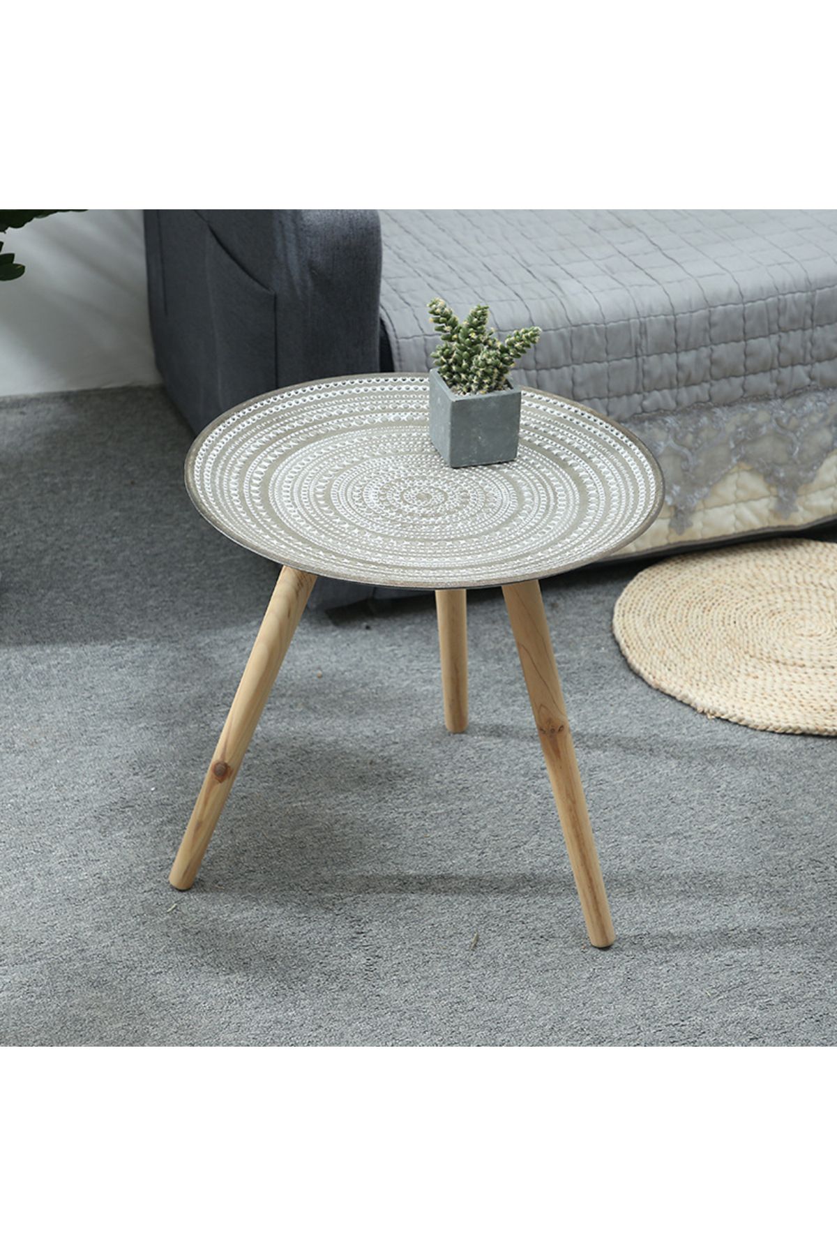 COOYA-طاولة قهوة عصرية، 40×40 سم، طاولة قهوة فريدة بتصميم متطور، طاولة صغيرة بجانب السرير 4