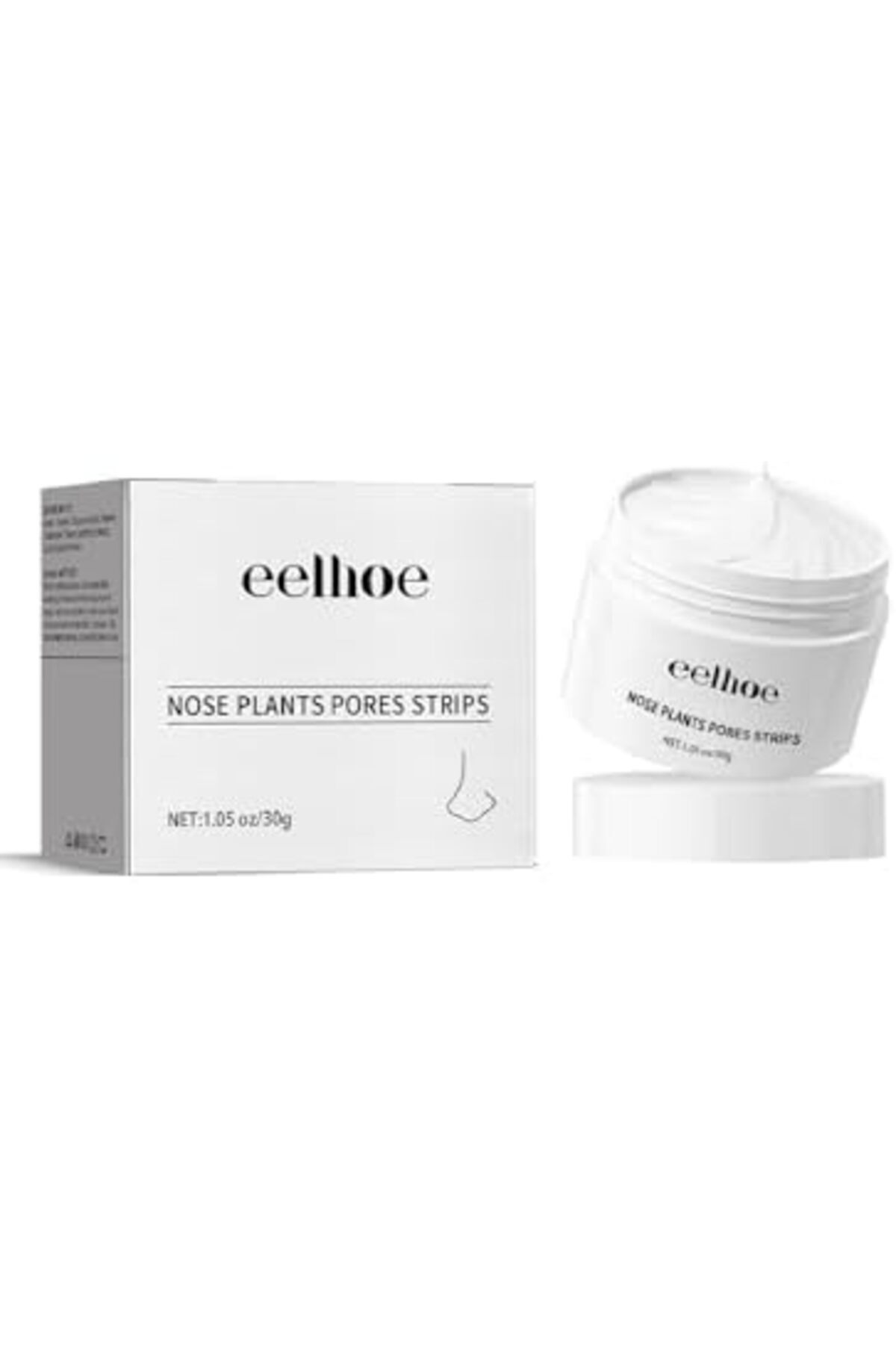 EELHOE-Blackhead Remover Cream with 60Pcs Nose Strips, Peel off Mask for Face & Nose, 30g 1