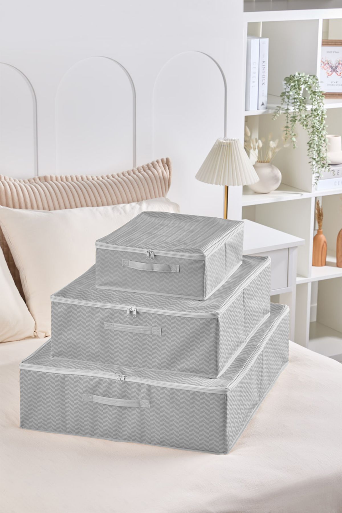Serstil-3 Size under Base Box Canisters |   Under Bed Organizer Storage Box with Lid and Zipper 1