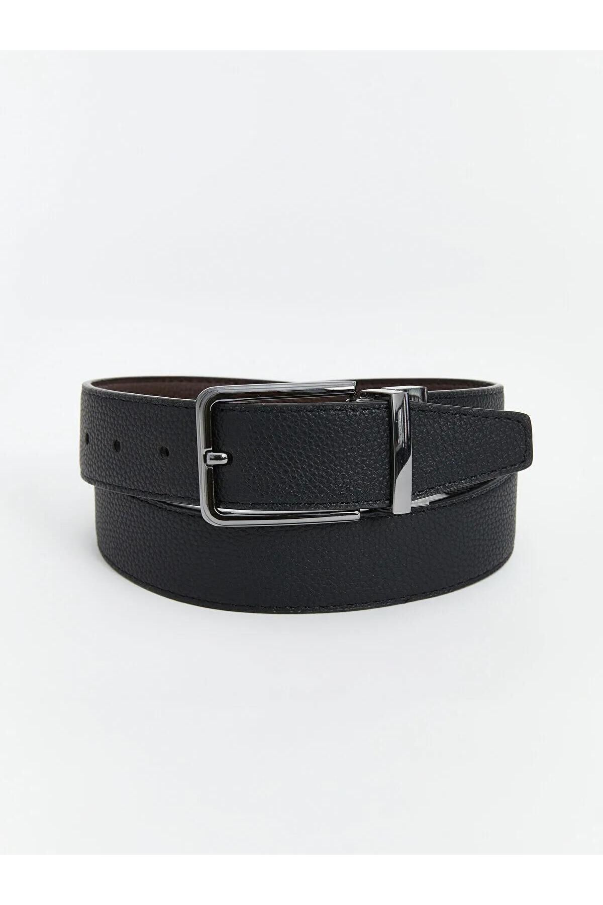LC Waikiki-Lcw Accessories Two-Way Leather Look Men's Belt (W5) 2