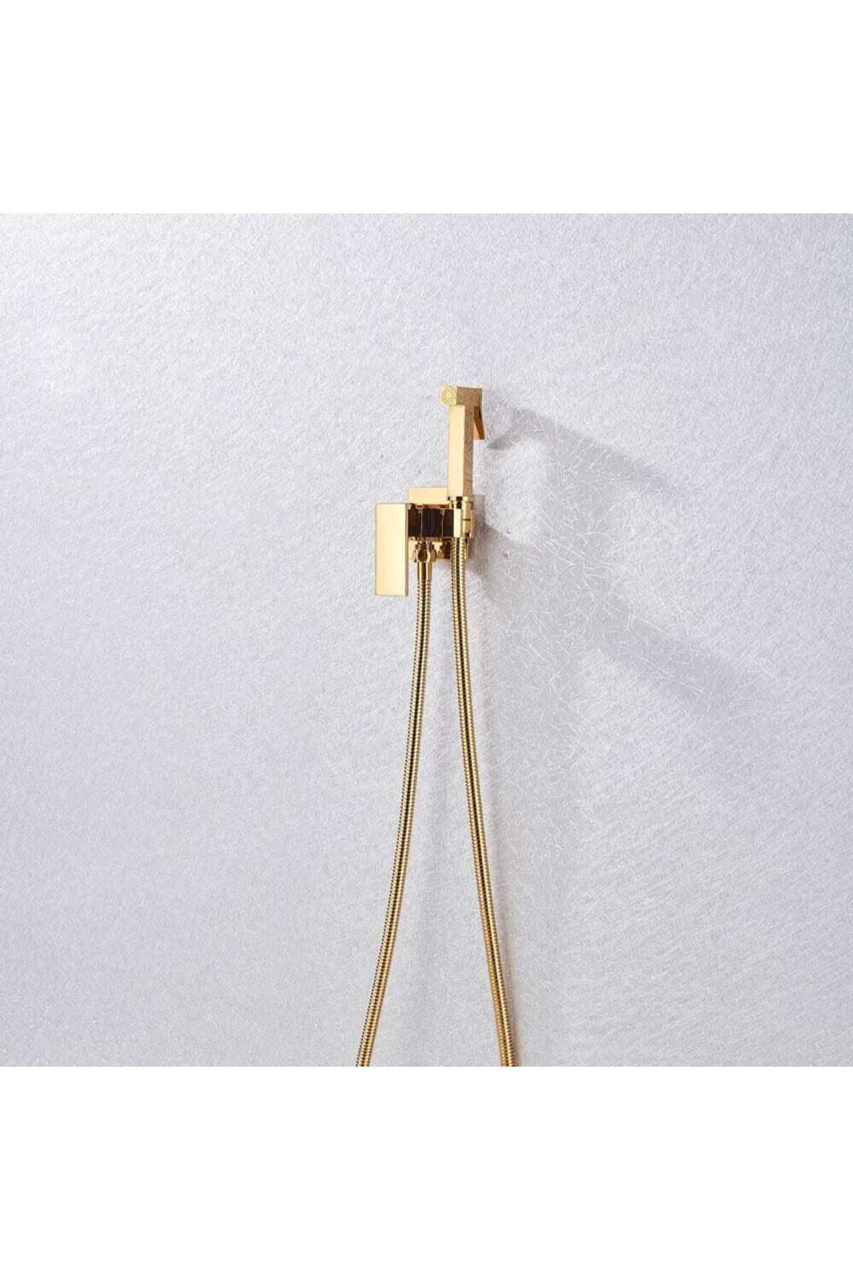 CasaVie-Robinet tip dus intim pentru bideu sau wc cu doua intrari, auriu lucios, cod 1452 1