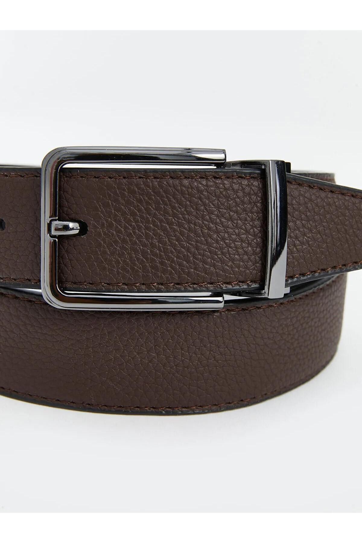 LC Waikiki-Lcw Accessories Two-Way Leather Look Men's Belt (W5) 5