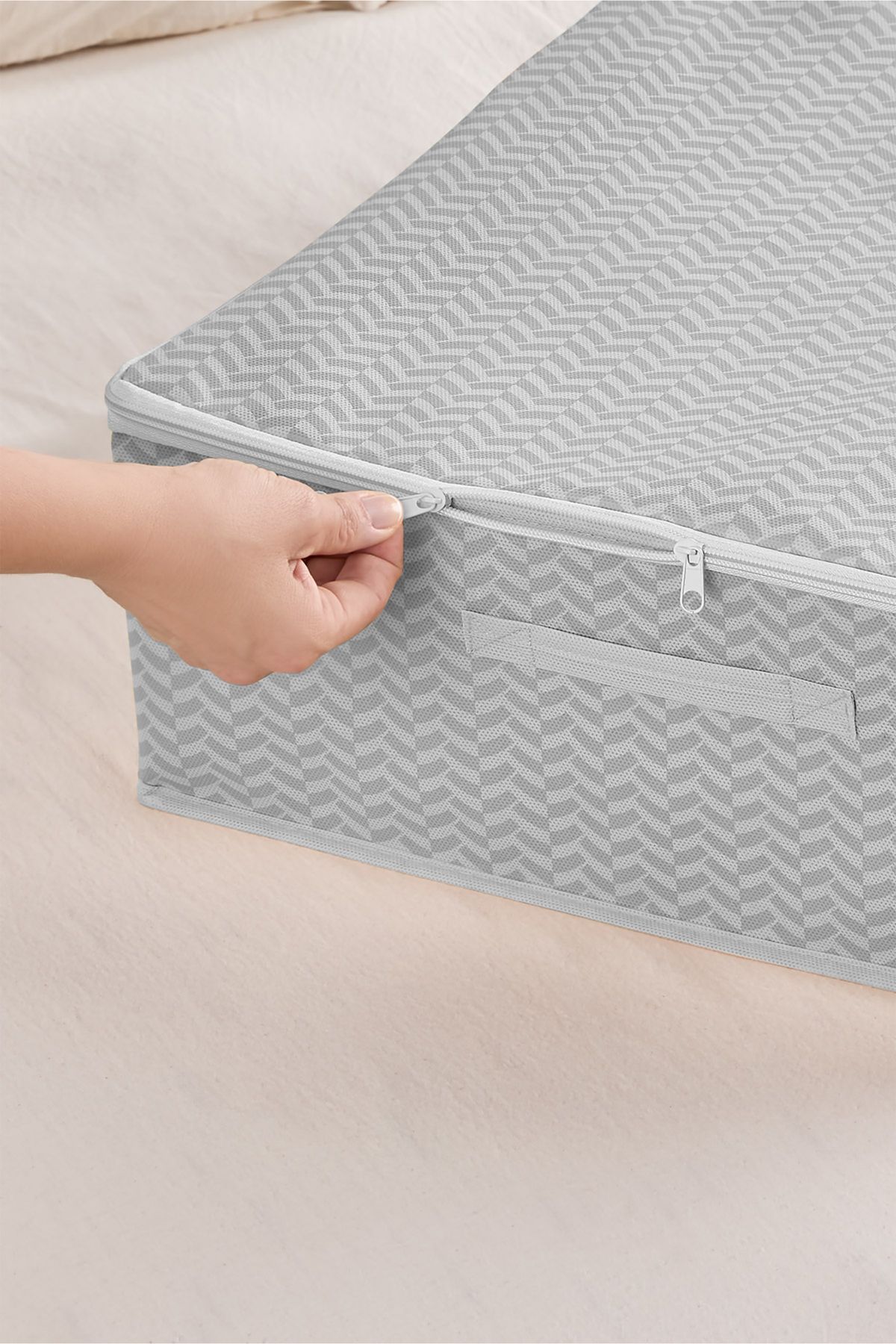 Serstil-Large Size under Base Box Canister |   Under Bed Organizer Storage Box with Lid and Zipper - 55X70X18Cm 4