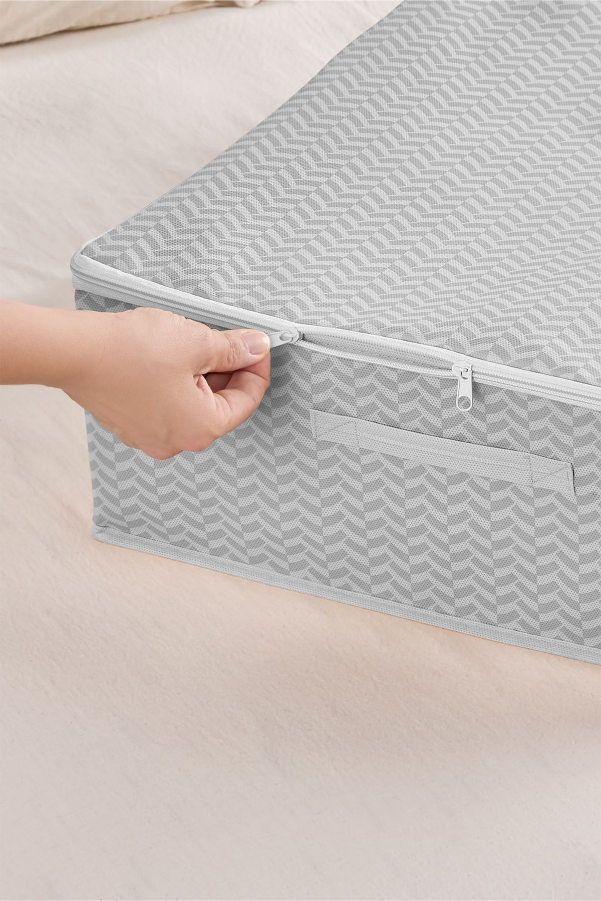 Serstil-Small Size under Base Box Canister |   Under Bed Organizer Storage Box with Lid and Zipper - 30X38X12Cm 6