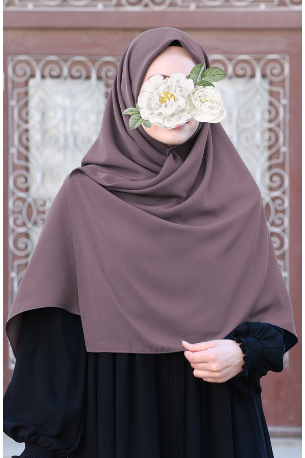 Oversized Medina Silk Scarf 120X120 - Dusty Rose