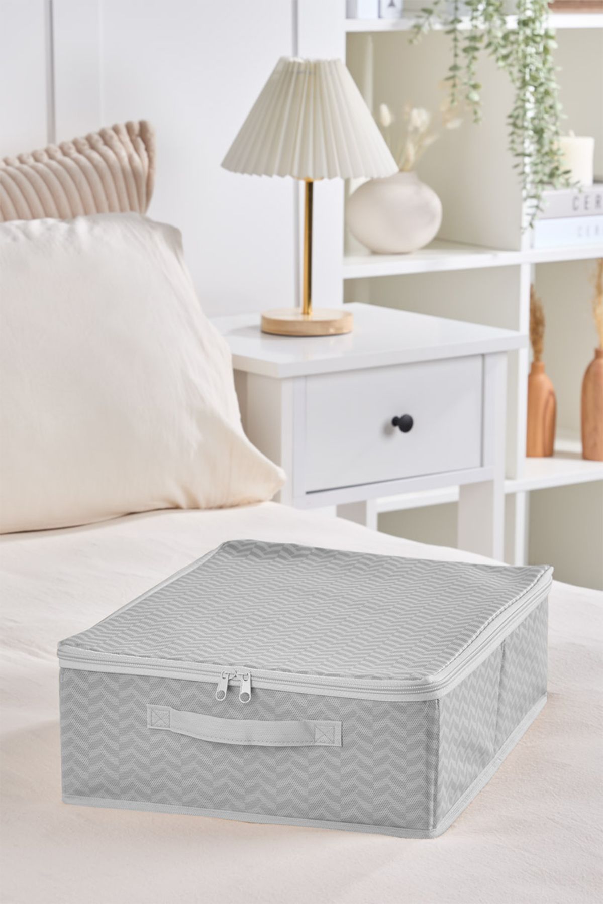Serstil-Small Size under Base Box Canister |   Under Bed Organizer Storage Box with Lid and Zipper - 30X38X12Cm 1