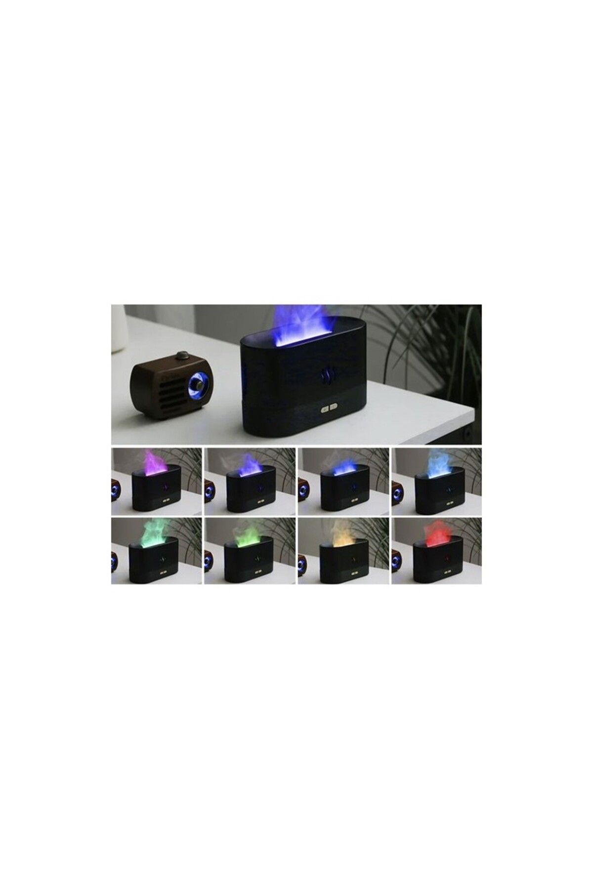 Ruhhy-Difuzor de aromaterapie 3 în 1, lampă LED RGB cu efect de flacără, 7 culori, umidificator, 180 ml, 6,5 W, USB 13