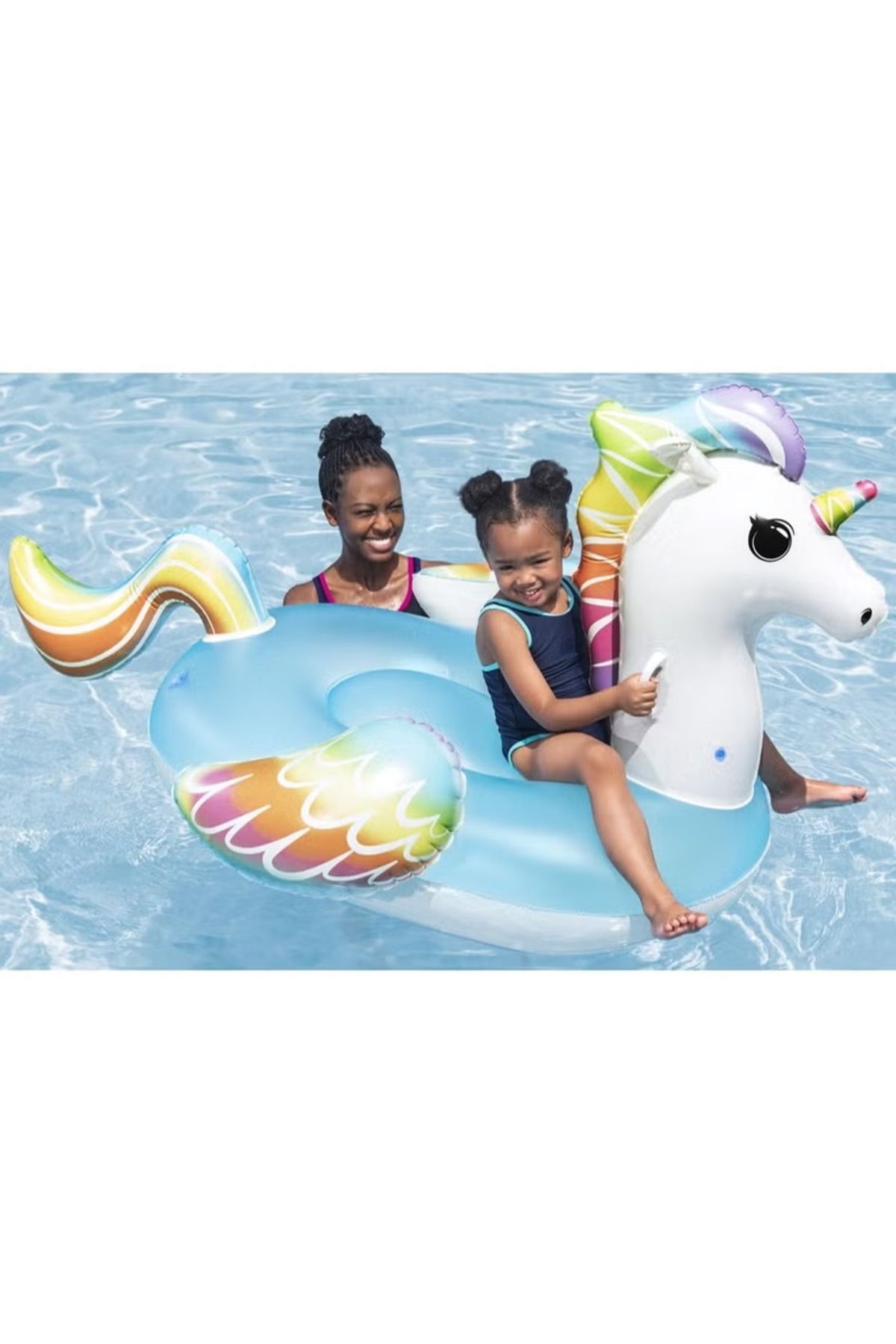 BESTWAY-Unicorn Inflatable Pool Float for Kids – Ride-On with Handles, 155 x 119 cm 3