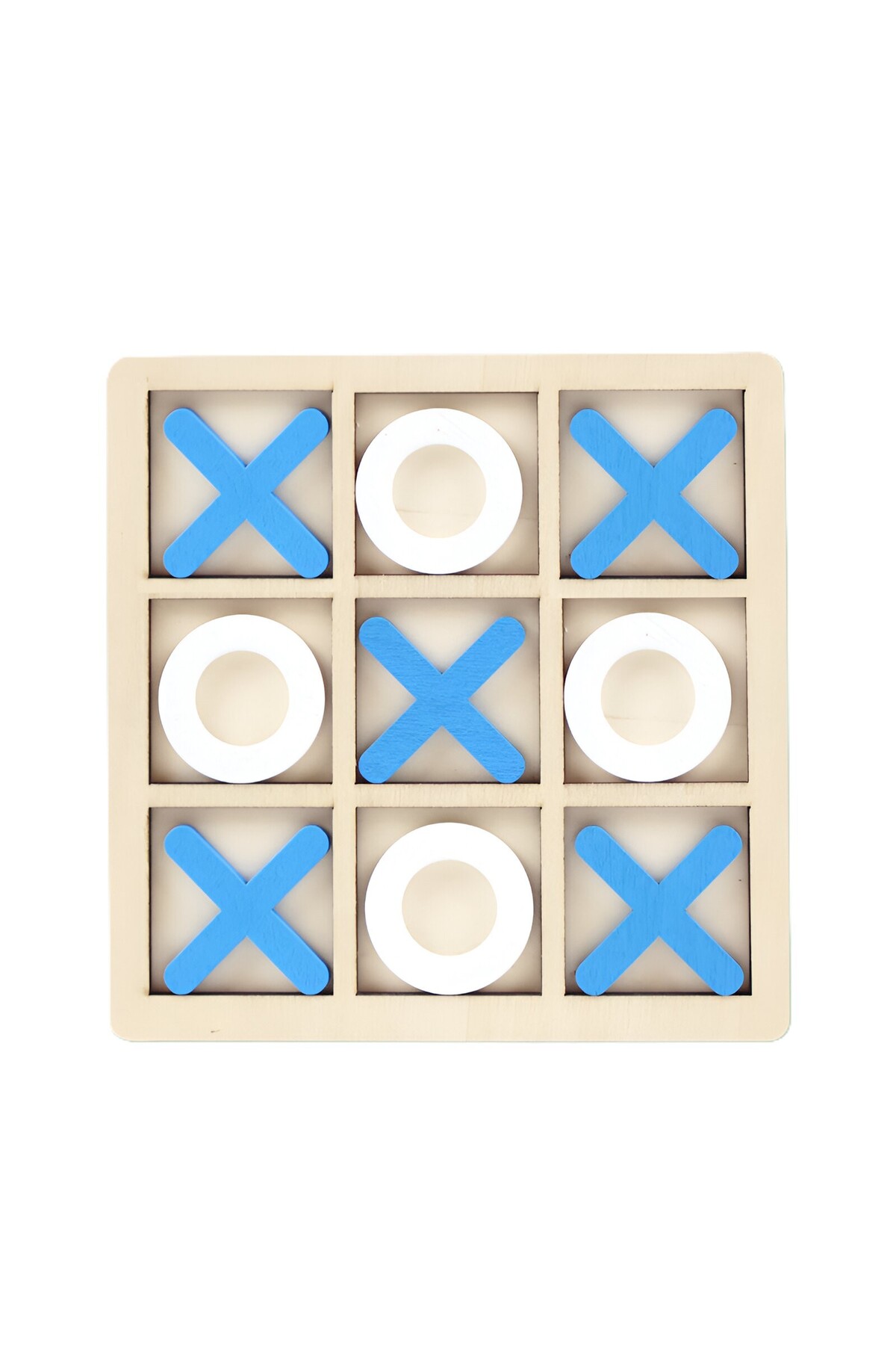 Flippy Jucărie Montessori Tic Tac Toe, Flippy, Interactivă, X și O, Albastru Alb