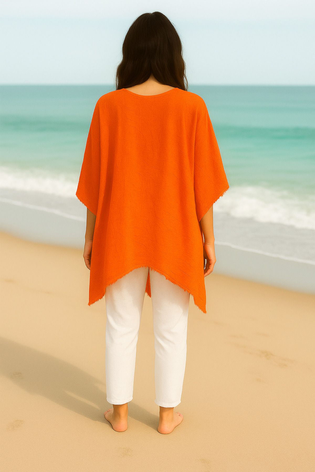 Hayalet-Design Thin and Soft Texture Kimono Style Beach Pareo Tunic 2