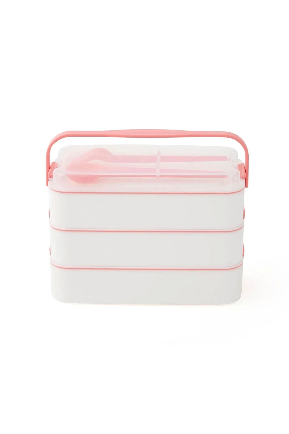 PRATİKOBA-3-Tier Lunch Box with Handle Diet Lunch Box Storage Box with Fork Spoon 1
