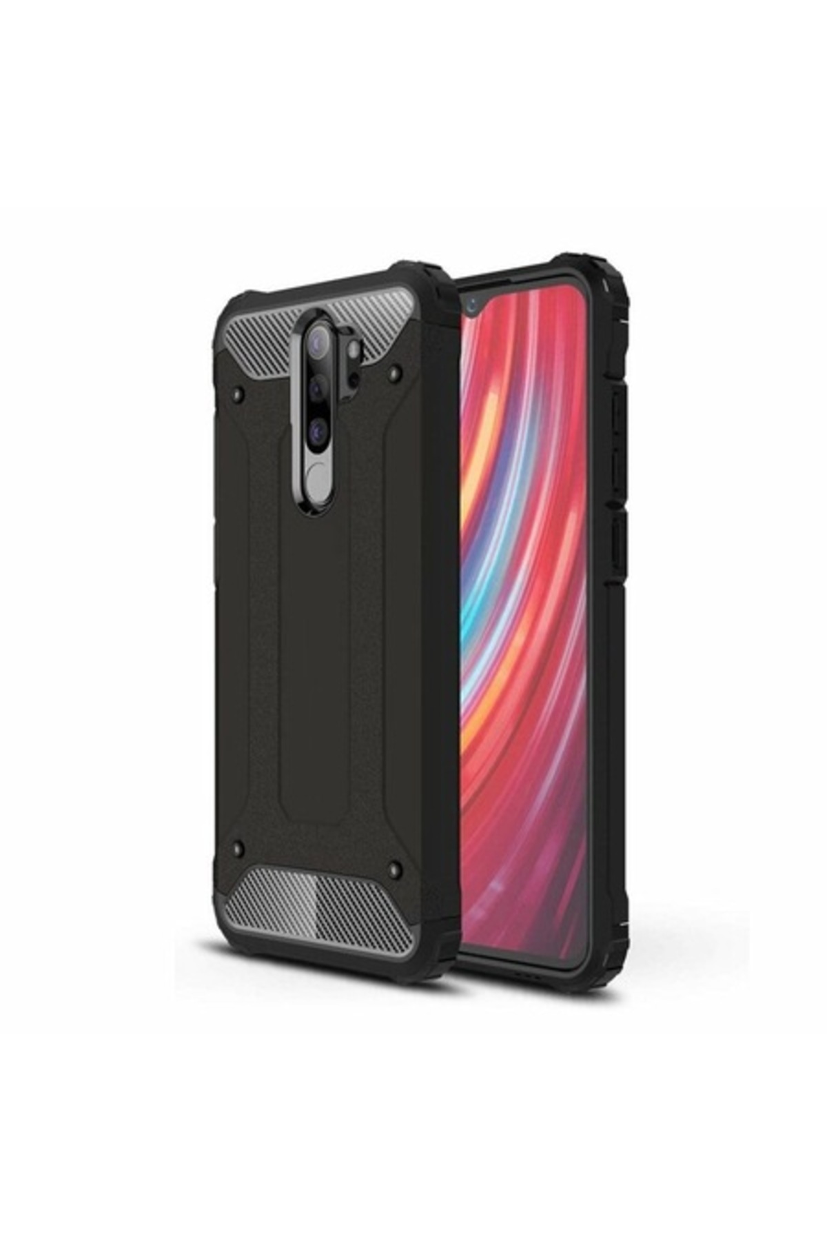 Dali-Protective Case Compatible with Xiaomi Redmi Note 8 Pro, Hybrid Armor, Reinforced Edges, TPU, Black 1