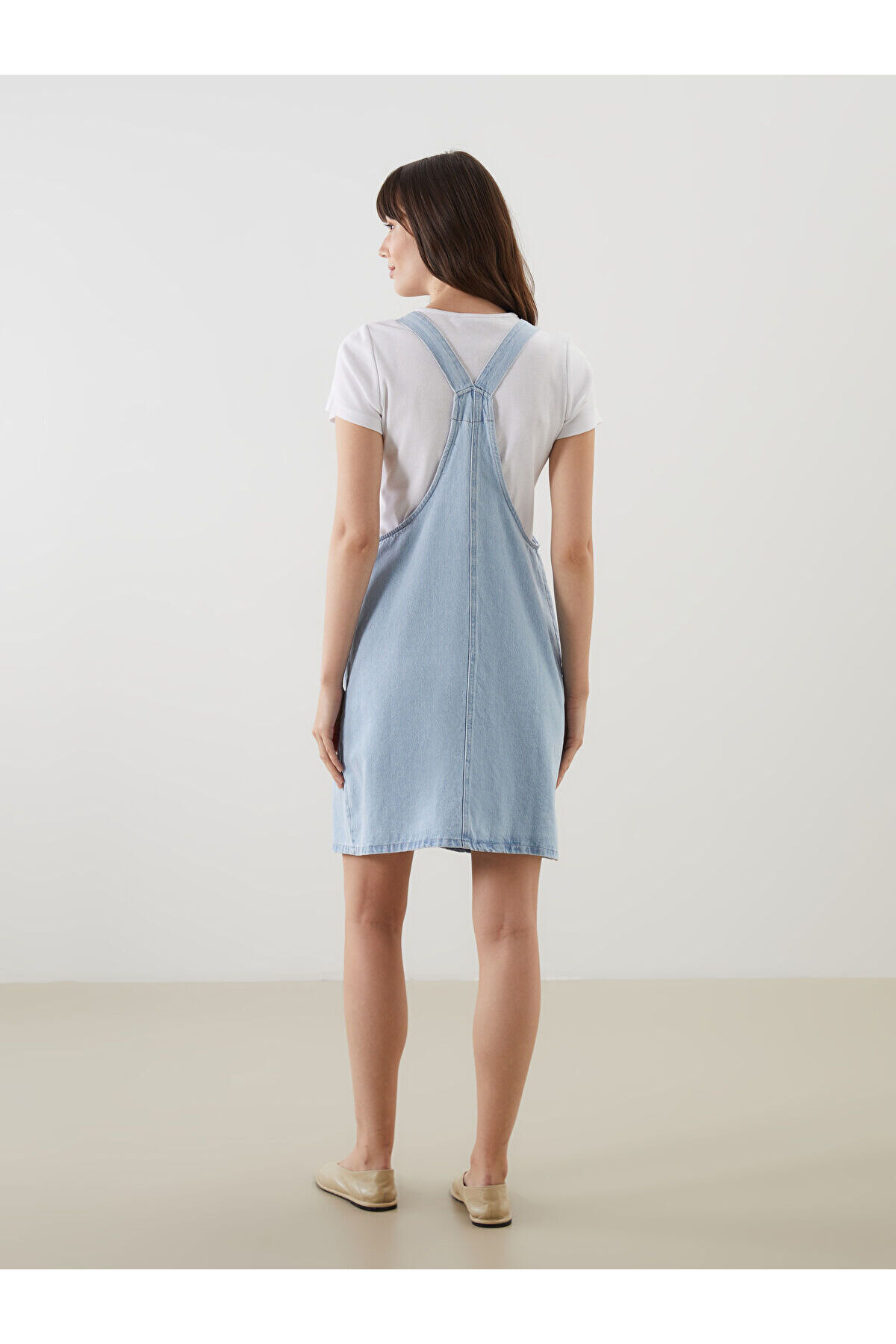 LC Waikiki-Damen-Jeans-Salopet-Kleid mit quadratischem Ausschnitt und geraden Trägern 5