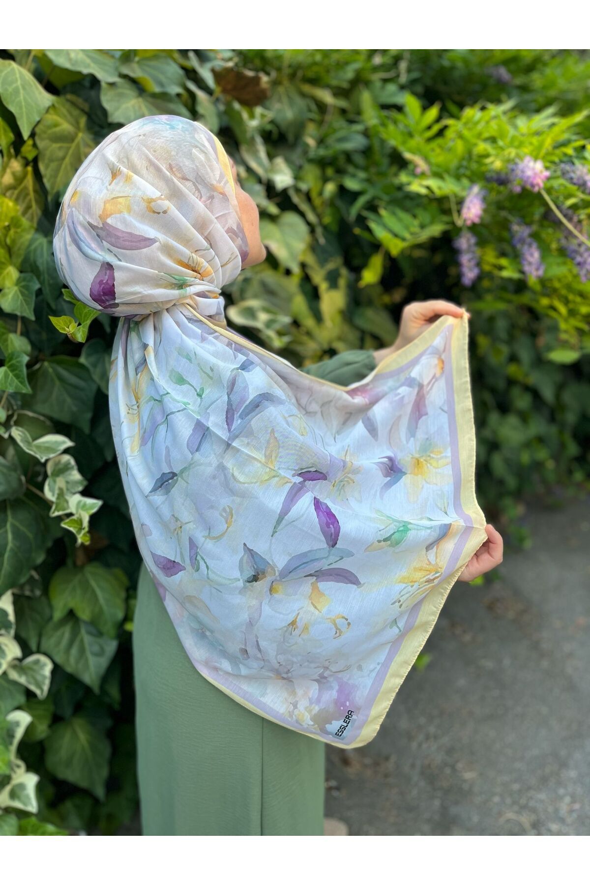ESSLERA-Lily Flower Pattern Soft Shawl 4