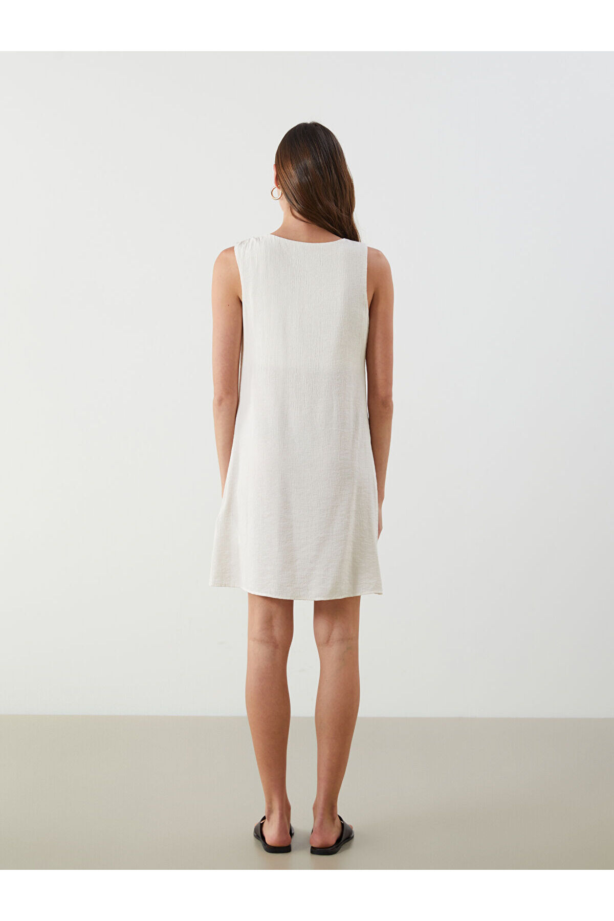 LC Waikiki-Rochie mini în formă de A texturată cu decolteu rotund sezon nou - S5OR63Z8 5