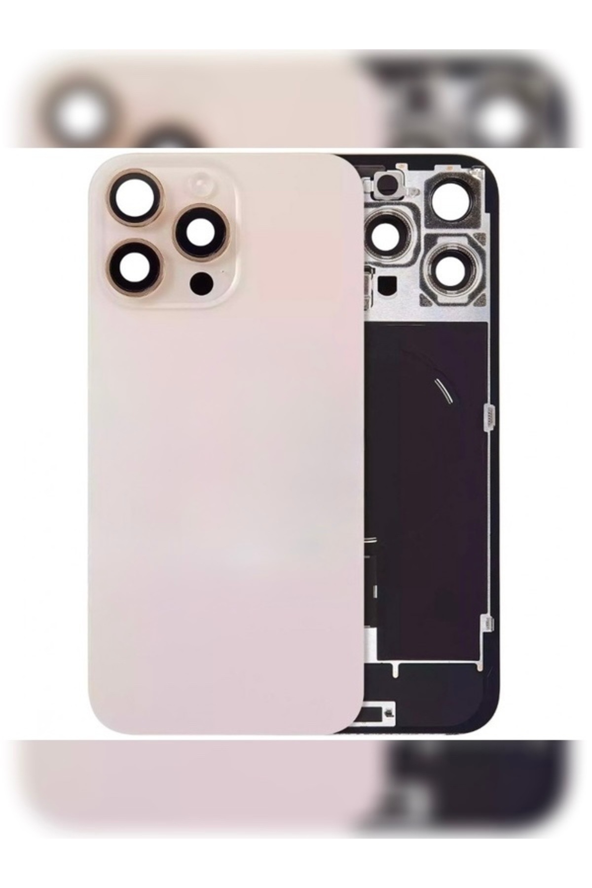 Genel Markalar iPhone 16 Pro Max Arka Kapak Pil Kapağı ÇÖL TİTANYUM Renk NFC Demirli