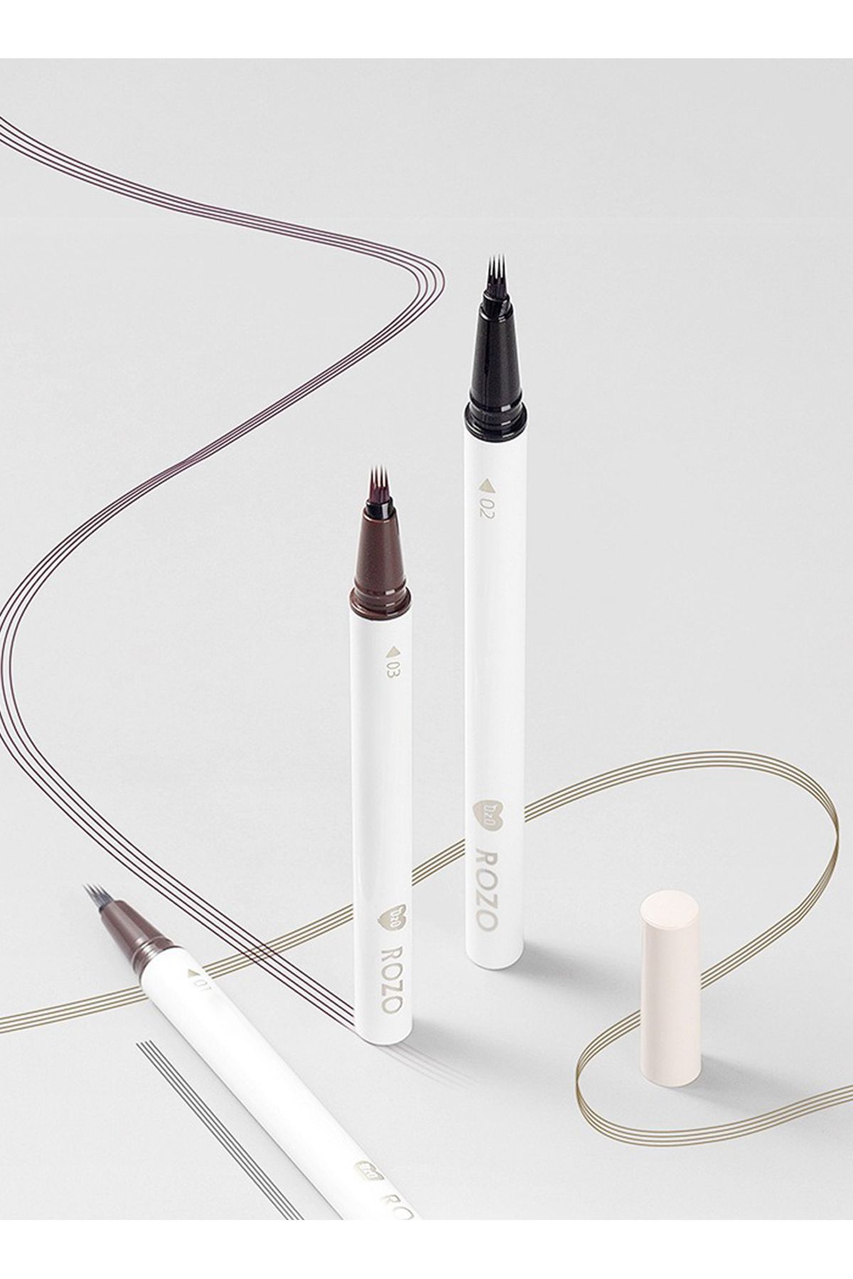 Ro&Zo-Eyebrow Pencil Liquid, Precise Four Pronged Eyebrow Pencil, Micro-Fork Tip Applicator, S03# 7