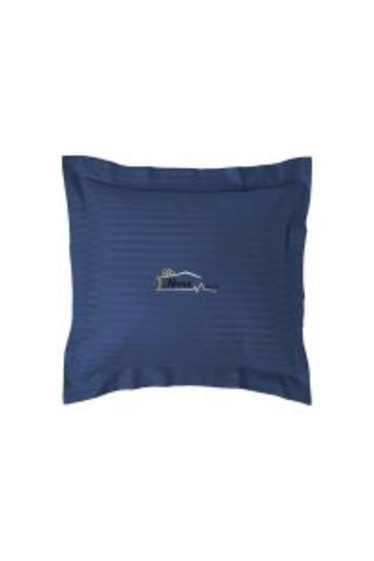 HomePuls-Damask Polycotton Pillowcase, 1 cm stripe, 50 x 70 cm with 3.5 cm border hem, Light Gray 8