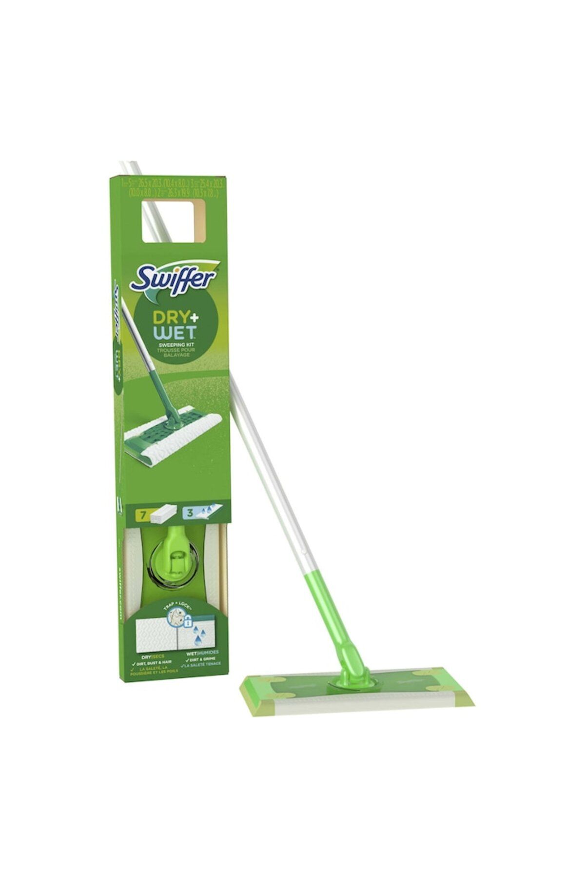 Swiffer-Mop 2-in-1 Sweeper, cleaning for multiple surfaces, dry and wet, compact, lightweight, Green 2