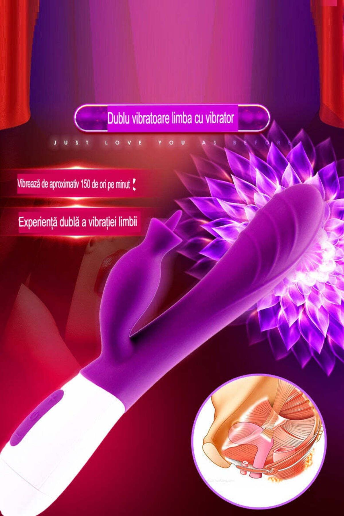 WildFashion-IEPURAS model dual device, for G-spot and clitoris stimulation, Fuchsia, TOY352-55. 5