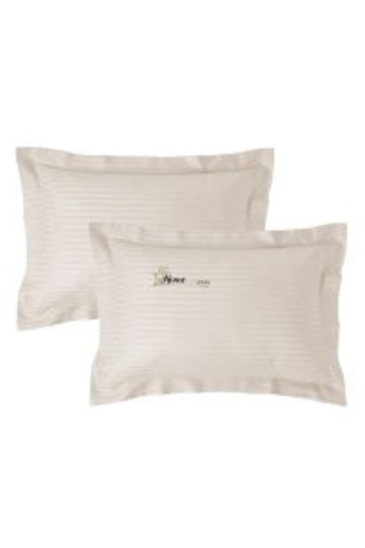 HomePuls-Set of 2 Pillowcases Damask Polycotton Stripe 1 cm, 50 x 70 cm with 3.5 cm Edge, Lilac 5