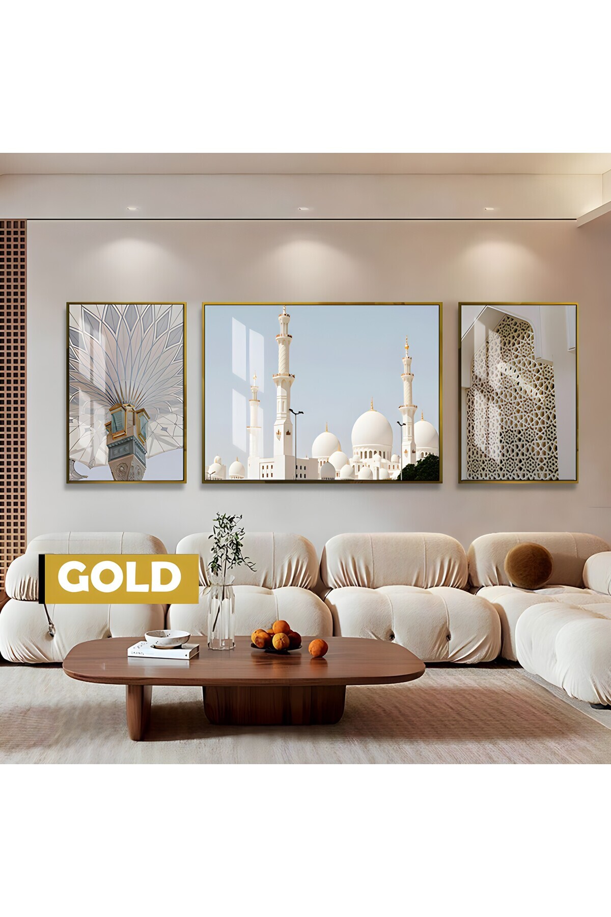 HARIKABIREV|SHEIKH ZAYID MOSQUE RELIGIOUS MODEL|FRAMED TEMPERED GLASS TABLE 3 HORIZONTAL