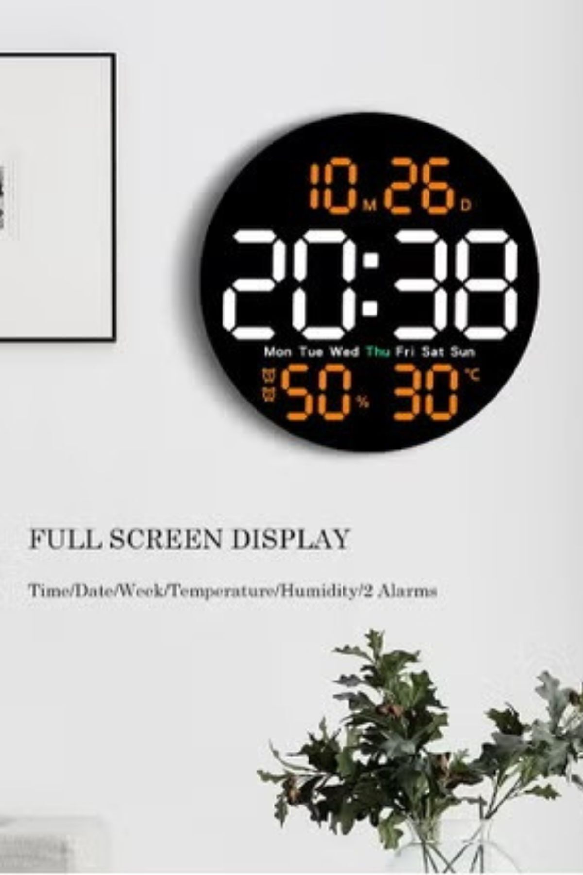 Bicchoo-Digital Wall Clock Large Display, 10 Inch Large Wall Clocks, Led Digital Clock With Remote Control 3