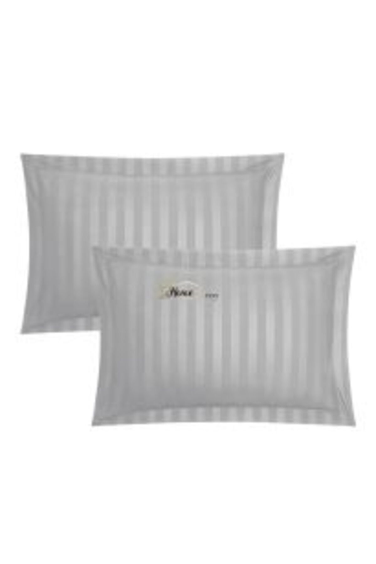 HomePuls-Set 2 Pillowcases Damask Polycotton Stripe 1 cm, 50 x 70 cm with 3.5 cm Hem Border, Yellow 7