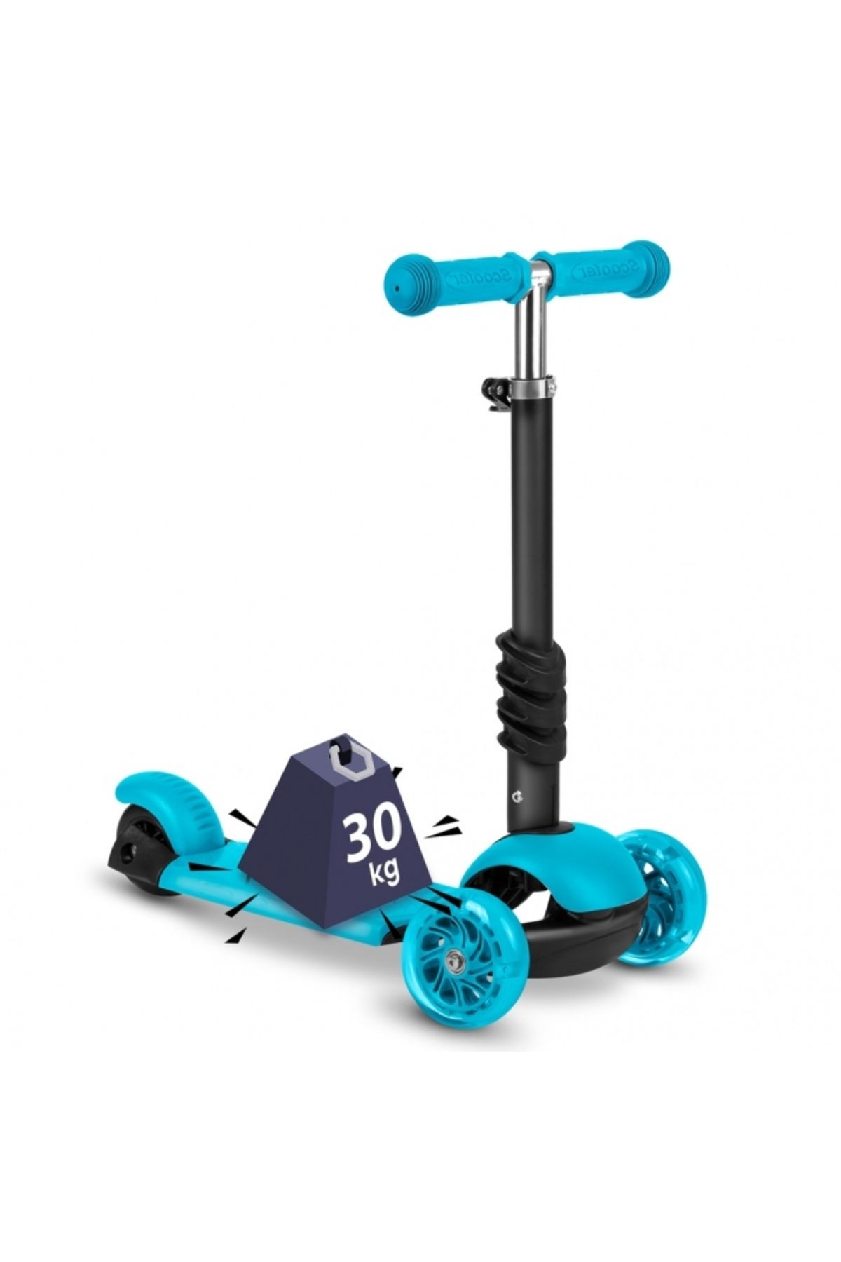 Ricokids-3 in 1 scooter for children Buggy Blue with adjustable seat, adjustable handlebar height, 5