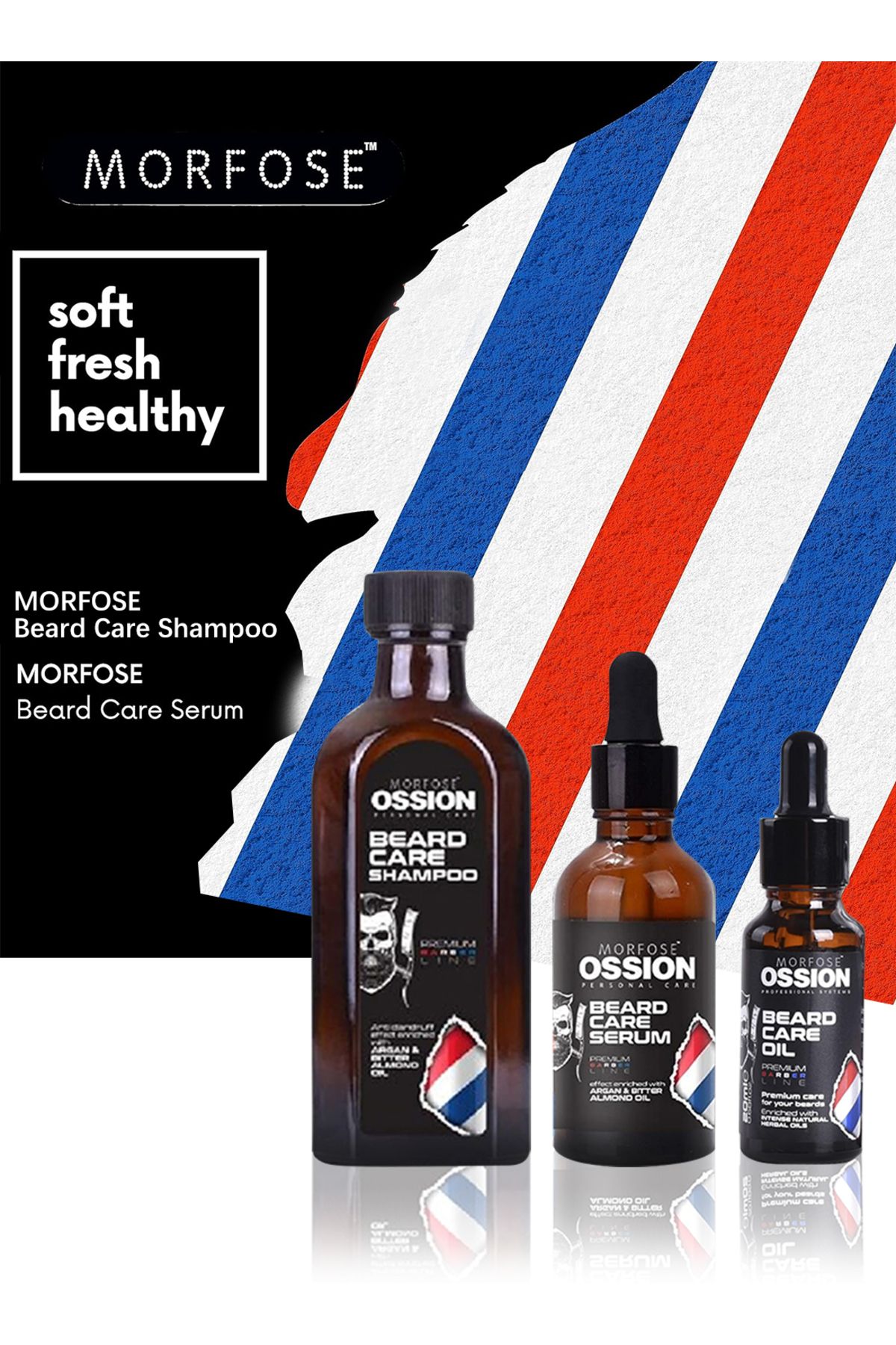 Morfose-Beard Care Essence Shampoo Kit Includes 1 pc Shampoo 100ml and 2 pcs Serum 50ml+20ml for Men 4