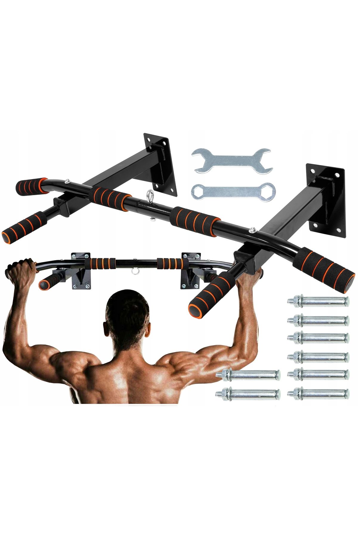 SERSIMO-Multifunctional pull-up bar for the wall, with non-slip handles, capacity 250kg 9