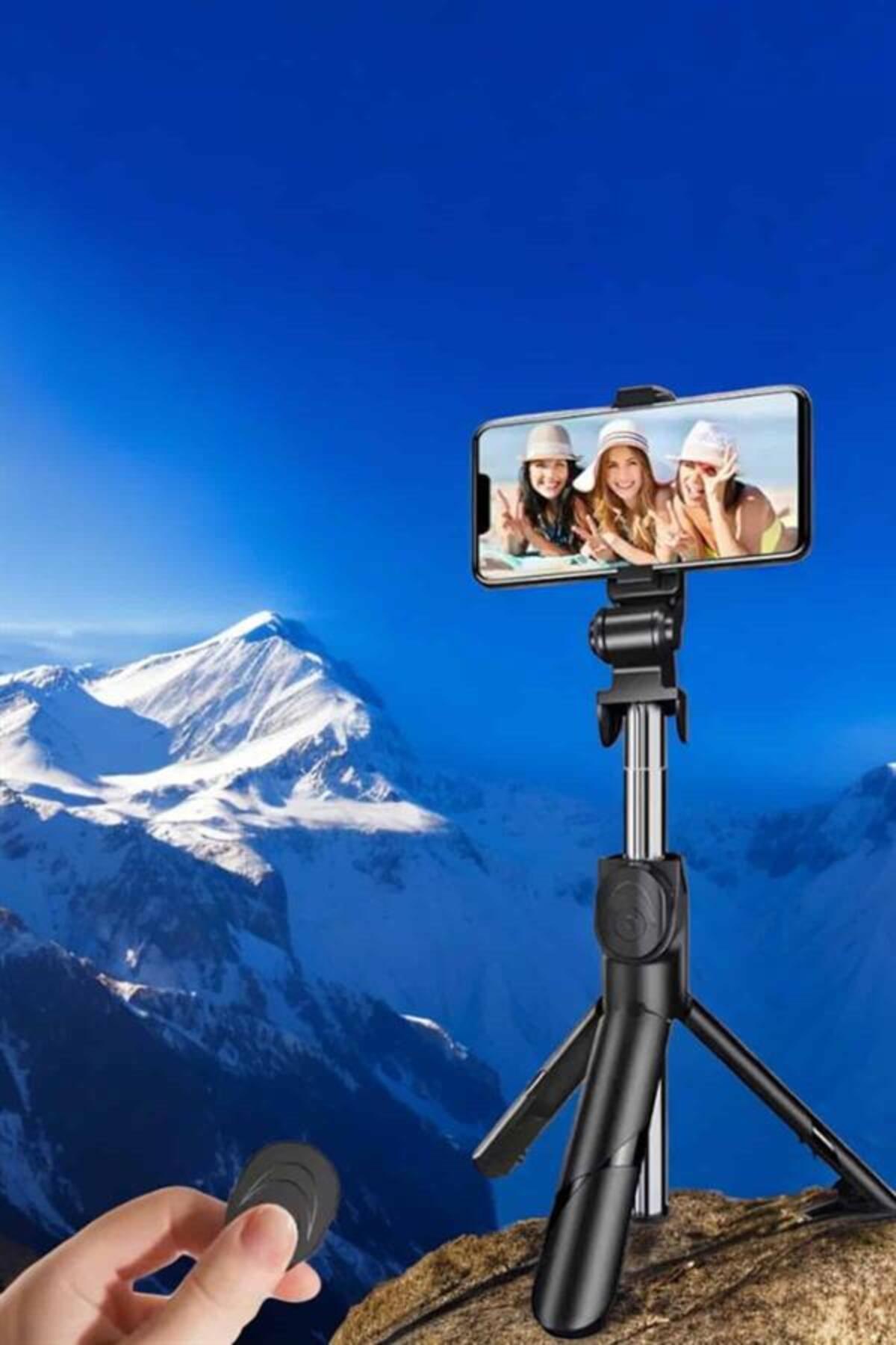 365Dükkan Selfie Çubuğu Tripod Kumandalı Telefon Tutucu Siyah
