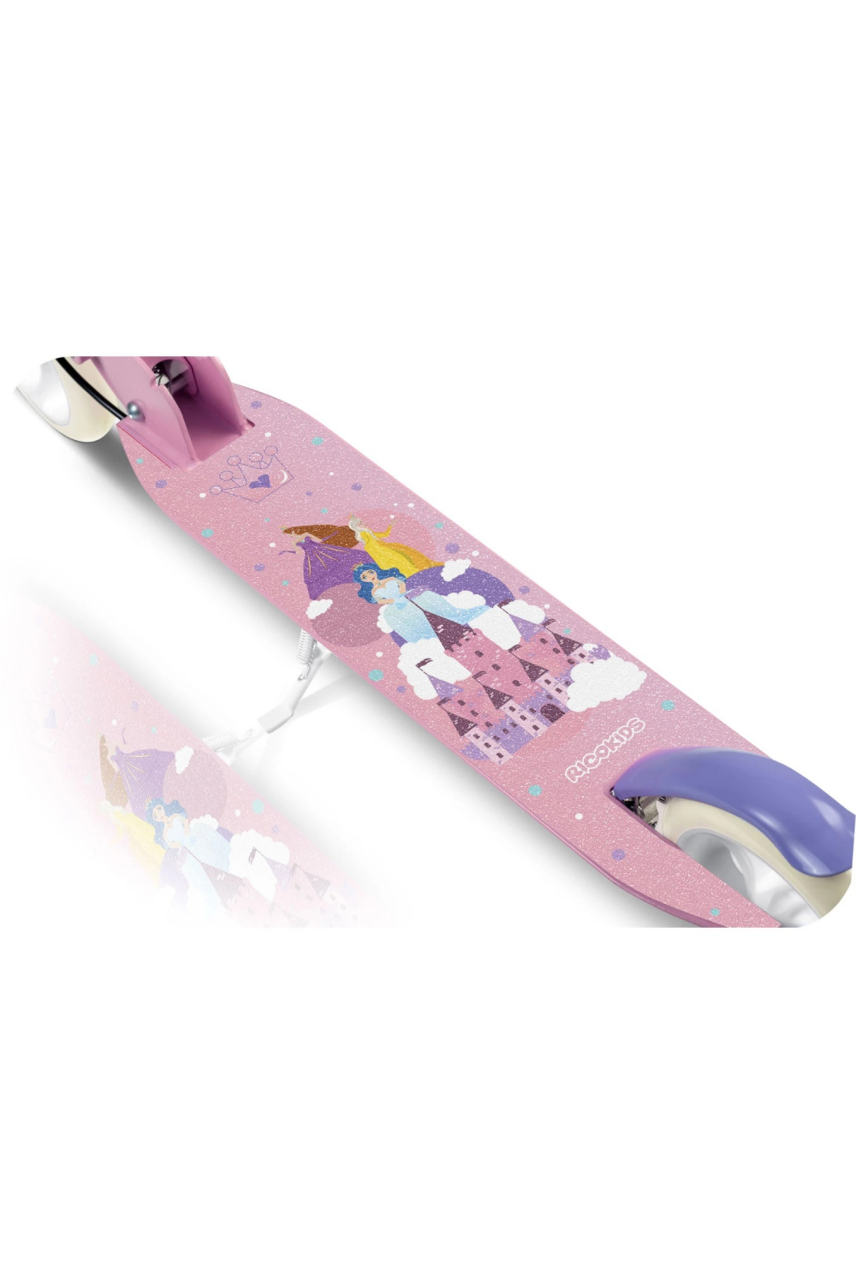 Ricokids-Kodi Princess foldable children's scooter, adjustable handlebar height, anti-slip platform 2