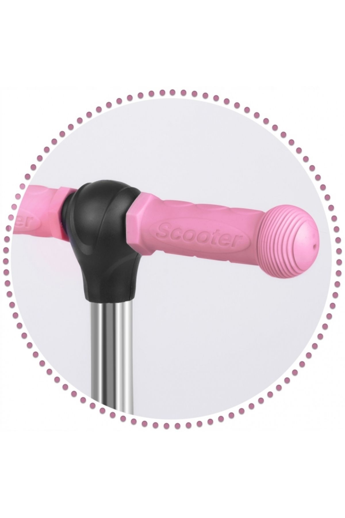 Ricokids-4 in 1 scooter for children Todi Pink, adjustable seat with backrest, removable parental handle 6