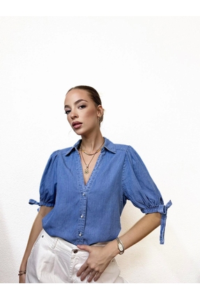 PROTO SUIT V Yaka Denim Kot Gömlek