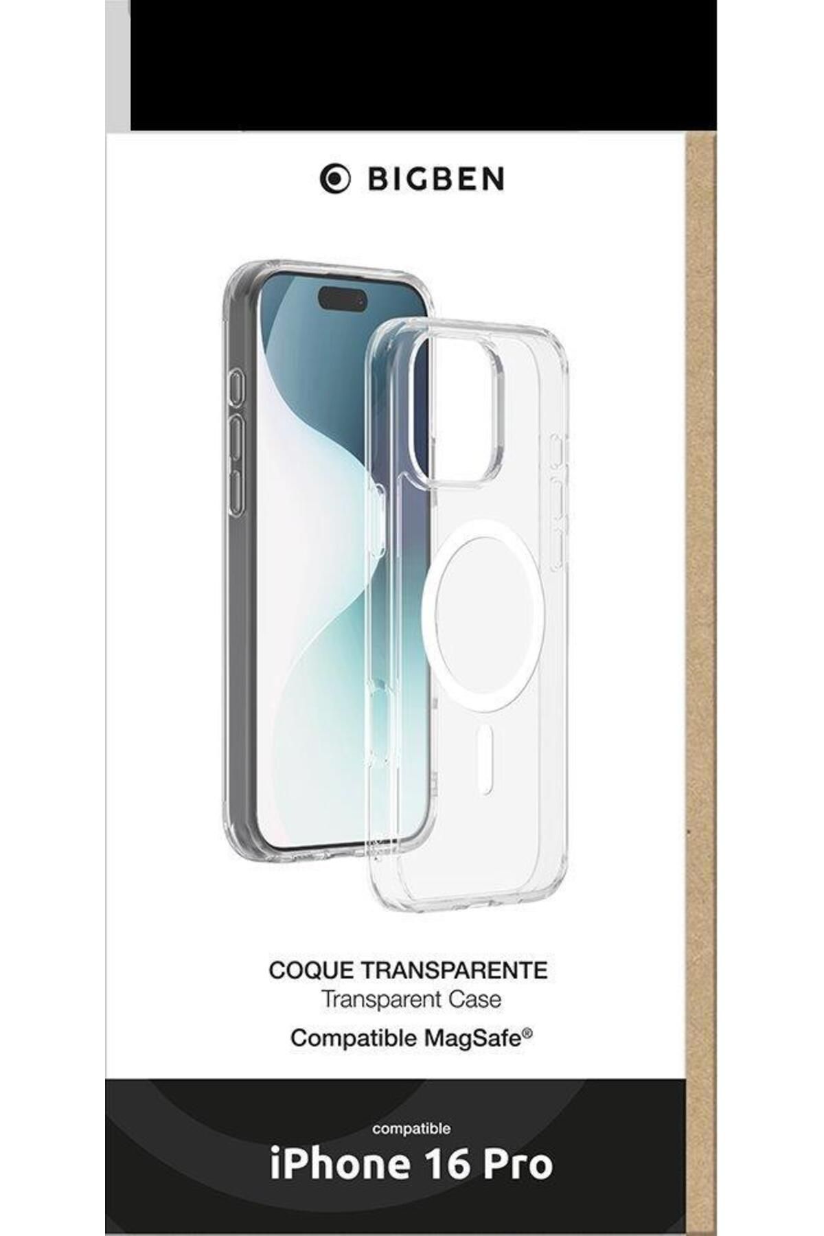 Force-جراب Bigben iPhone 16 Pro متوافق مع Magsafe Hybrid شفاف 2
