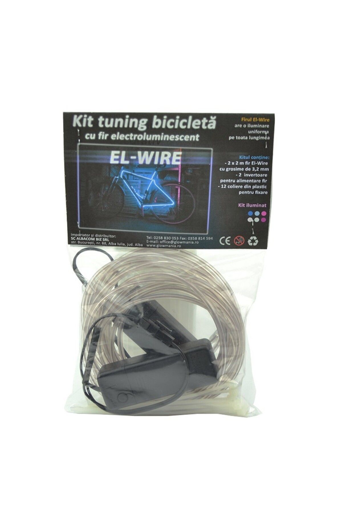 PROCART-Kit șir de lumini cu sârmă electrică pentru reglarea roților de bicicletă, lungime 4 m, invertoare incluse, alb 3