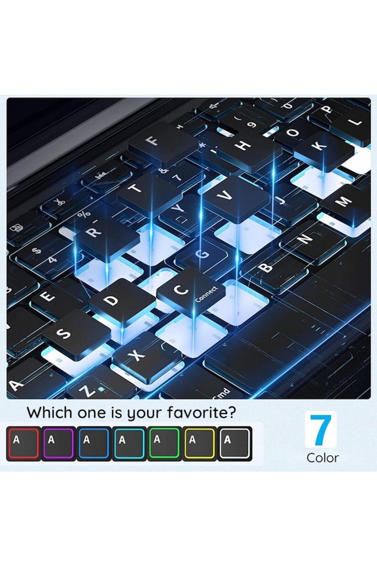 Gaudi-Smart Keyboard Case for iPad Pro 11 (2024), RGB Lighting, Pro Stand, Fast Connect, Slim Keys, 3