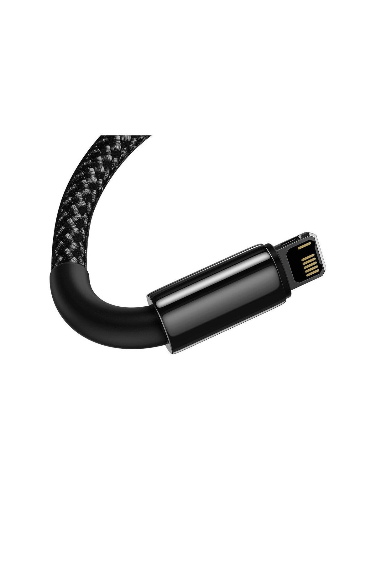 Baseus-Cablu USB la Lightning Tungsten Gold Fast Charging 2.4A Black (1m, impletitura nylon) 5