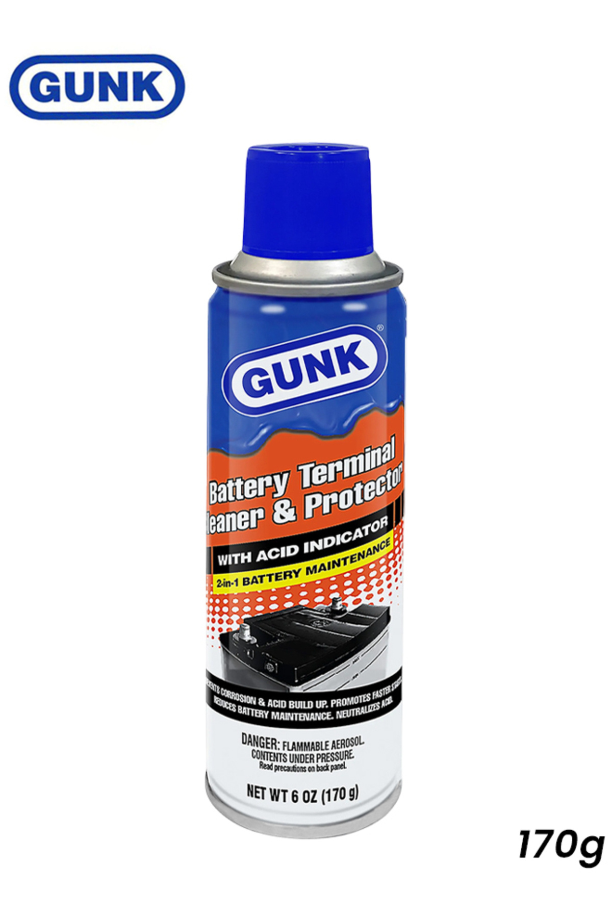 Gunk-Battery Terminal Cleaner & Protector 6oz (170g) - With Acid Indicator for Battery Care 1