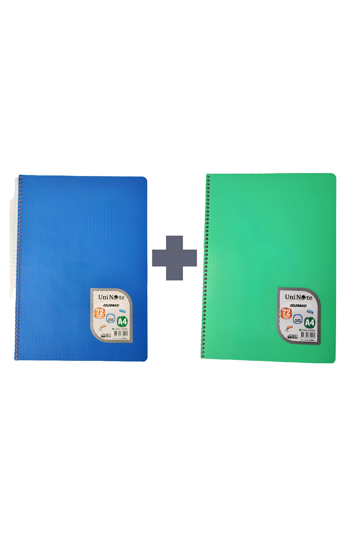 Mikro-2 Pieces A4 Spiral Checkered Notebook – 72 Sheets – Pp Cover – School & Office Notebook 1